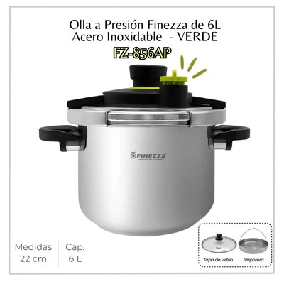 OLLA A PRESION FINEZZA ACERO INOXIDABLE 6L FZ-856AP-INV