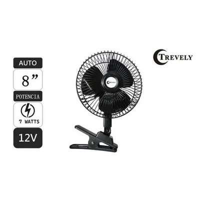 PACK 2 VENTILADOR CARRO TREVELY OSCILANTE 12 VOLTIO 8 PULGADA 20CM CT800