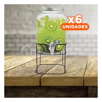 PACK 6 DISPENSADOR DE BEBIDA HOOME DECO HO32595 5L + PAPEL REGALO