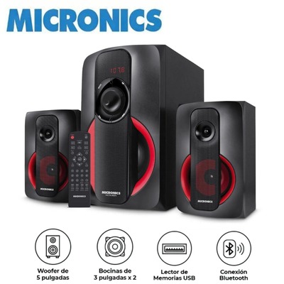 PARLANTE MICRONICS MCQUEEN 2.1 SUBWOOFER 5 PULGADAS MIC S7528BT