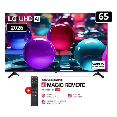 TELEVISOR LG 65 PULGADA ULTRA HD 4K AI THINQ 2025 + CONTROL MAGIC 65UA7300PSBAWFQ