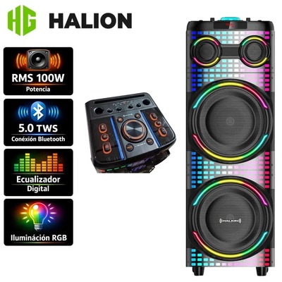 TORRE SONIDO HALION HA 1246 12 PULGADA LUCES RGB KARAOKE
