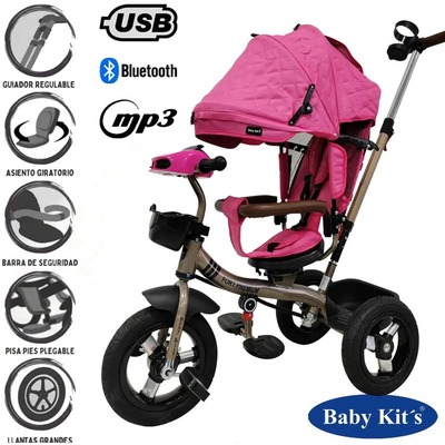 TRICICLO GUIADOR BABY KITS FORT PREMIUM USB 3 EN 1 UNISEX