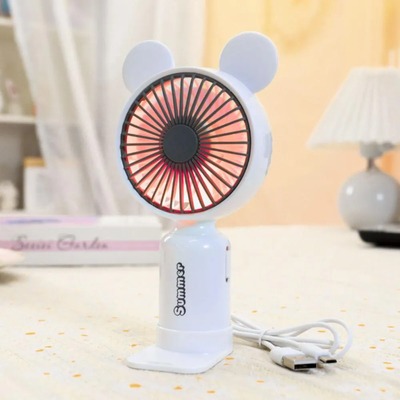 VENTILADOR MANO PORTATIL USB RECARGABLE LUZ LED 2 VELOCIDAD NO933-158