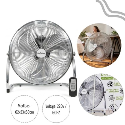 VENTILADOR PISO EVOLUTION FLOOR-20 20 PULGADA METAL CON CONTROL